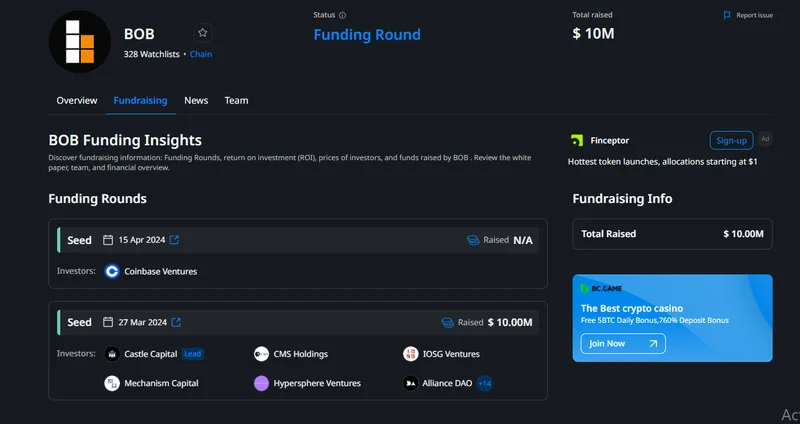 BOB (Build on Bitcoin): Another $9.5M? Seriously?